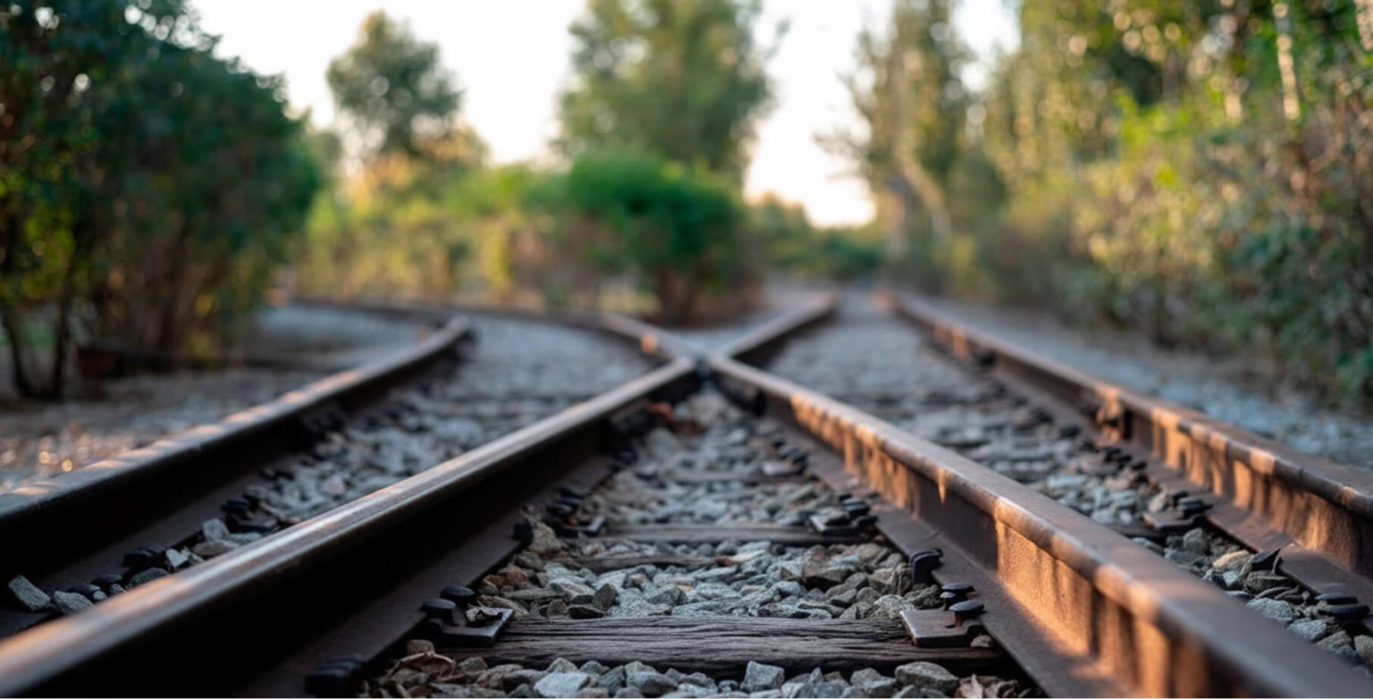 Bahngleise als Symbol für strategische Unternehmensnachfolge und Vermögensnachfolge
